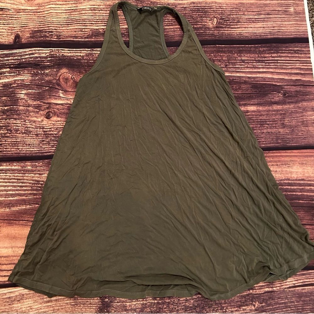 Evereve Peyton Jensen Green Scoop Neck Swing Dress Size L